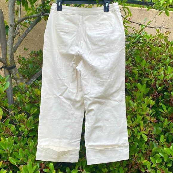 Rachel Comey x Target Wide Leg Cuffed Cropped Pant Ivory. Size 6. EUC! - Picture 3 of 5